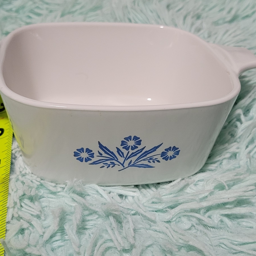Vintage Corningware White and Blue Floral Baking Dish